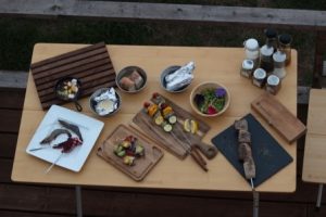 グランピングでバーベキューした