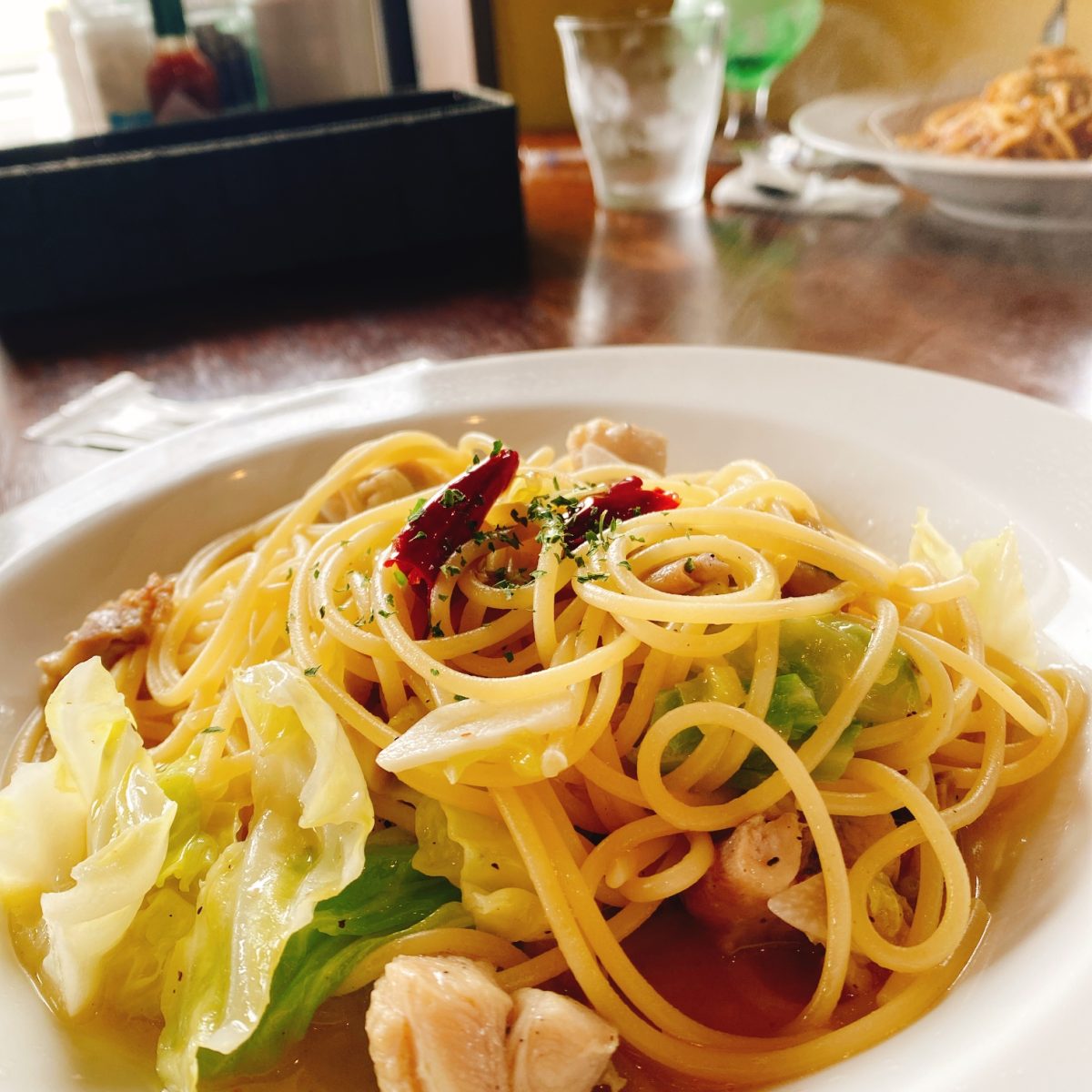 牛久市にあるキッチンマルの美味しいペペロンチーノ