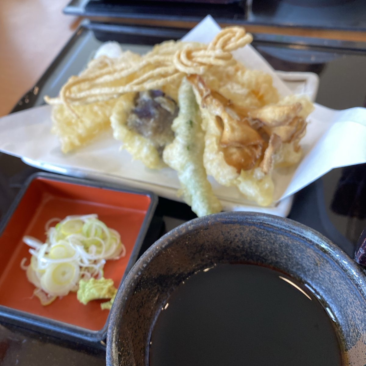 ひたちのうしく蕎麦屋安曇野の天ぷら