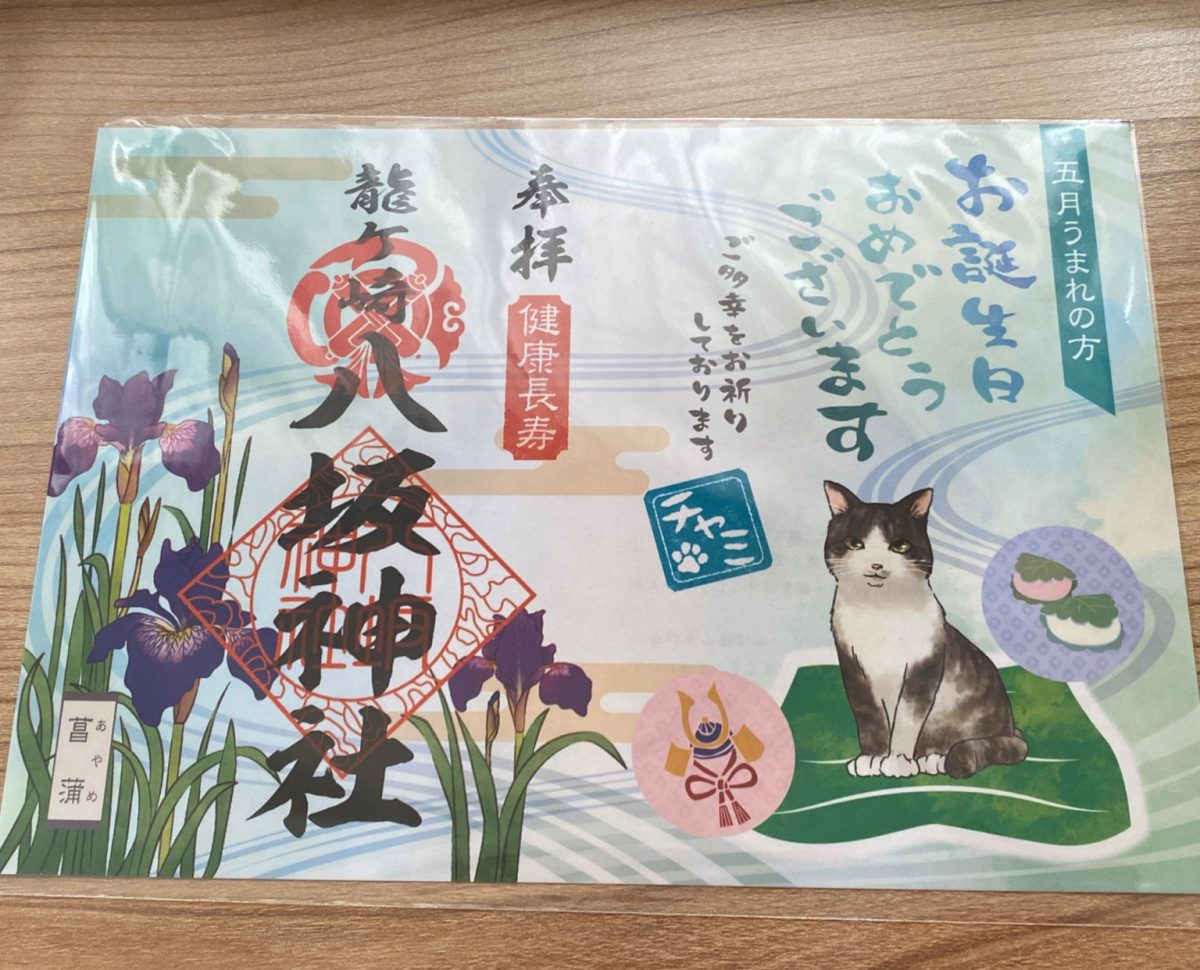 龍ヶ崎市八坂神社でゲットした猫誕生日御朱印