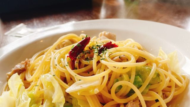 牛久市にあるキッチンマルの美味しいペペロンチーノ